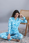 Zivame Buttersoft Knit Poly Pyjama Set - Hawaiian Ocean — thumbnail 4